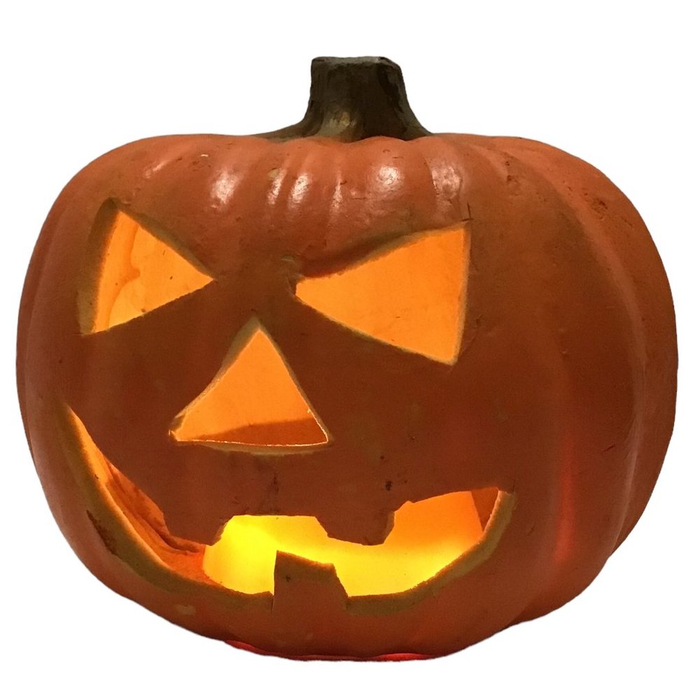 Vintage 1990s Foam Blow Mold Light Up Blinking Jack O Lantern Pumpkin Halloween